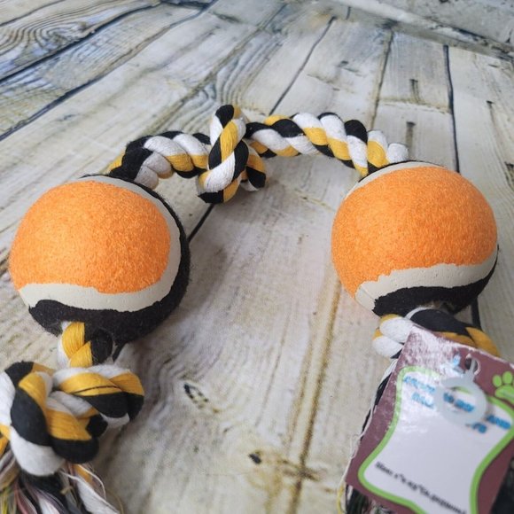 Large Dog Tug Rope w Tennis Balls JMK 07000 - Picture 4 of 4